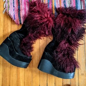 Furry Platform Boots
